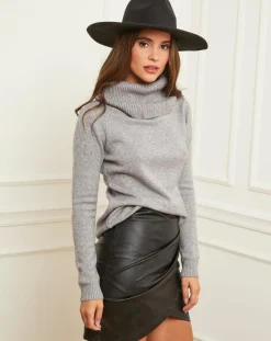 Pull Gabrielle Col roulé gris clair-L'Armoire de Suzette Clearance