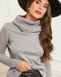 Pull Gabrielle Col roulé gris clair-L'Armoire de Suzette Clearance