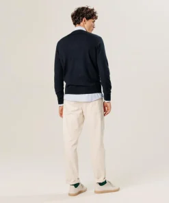 Homme Rodier Pulls^Pull Gaspard 100% laine col V bleu nuit