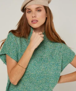 Femme Rodier Pulls^Pull Gaétane coll roulé sans manches vert