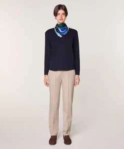 Femme Rodier Pulls^Pull Gertrude 100% laine col rond bleu marine