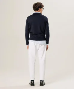 Pull Gilbert 100% laine col polo bleu nuit-Rodier