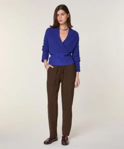 Pull Gisèle 100% Laine Cache-Cœur bleu outremer-Rodier New
