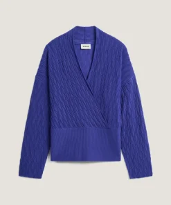 Pull Gisèle 100% Laine Cache-Cœur bleu outremer-Rodier New