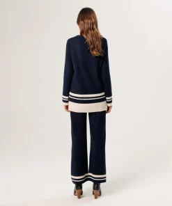 Pull Giuliana rayures inférieures bleu nuit-Rodier Best