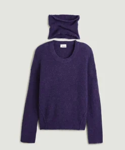 Pull Églantine col amovible violet foncé-Rodier Hot