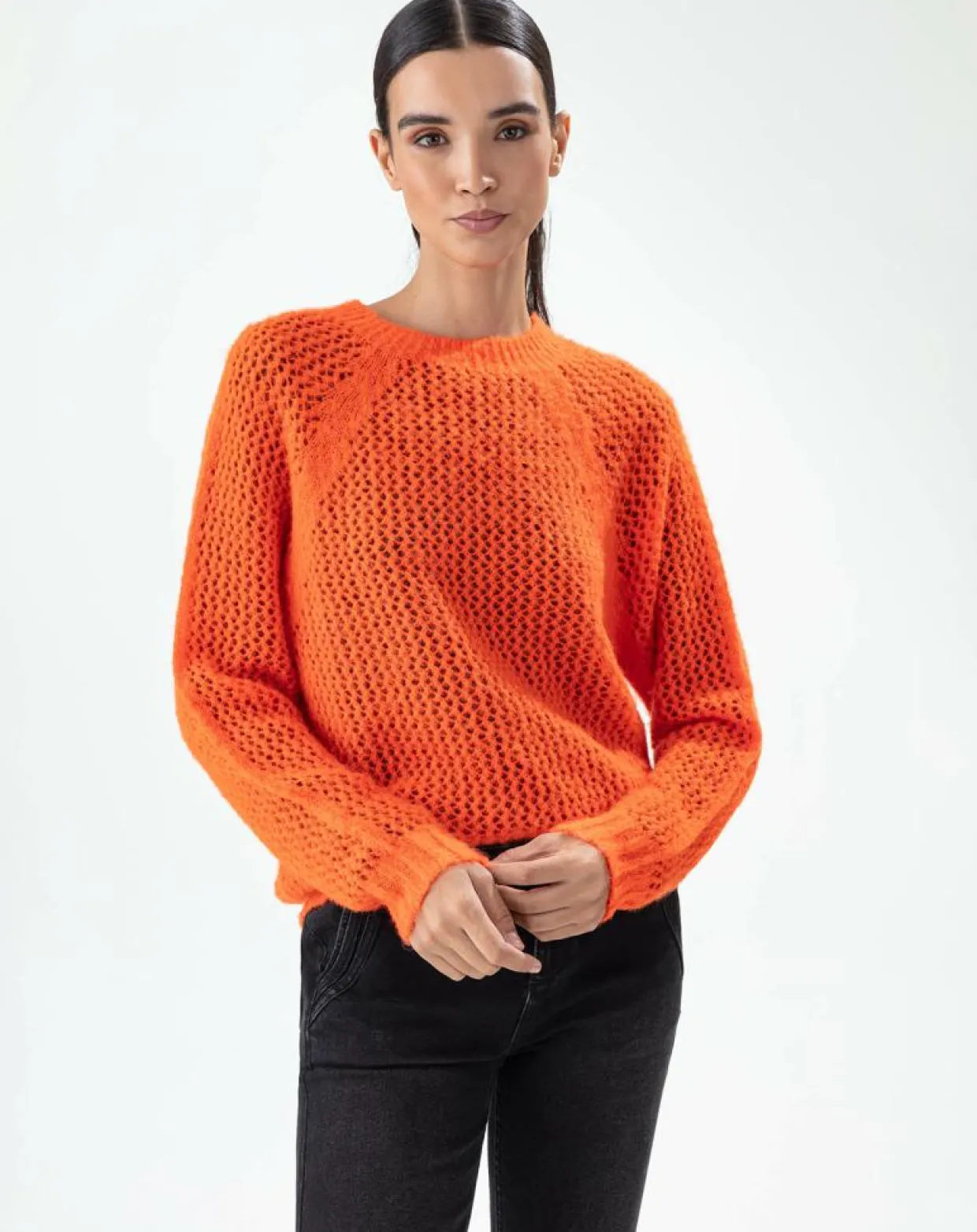 Pull Graphe ultra orange-Bleu Blanc Rouge Sale