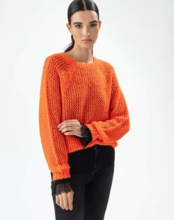 Pull Graphe ultra orange-Bleu Blanc Rouge Sale