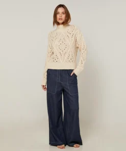 Pull Ivanna en Laine mélangé blanc ivoire-Rodier Sale