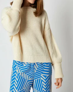 Pull Julie en Laine mélangée écru-An'ge Discount