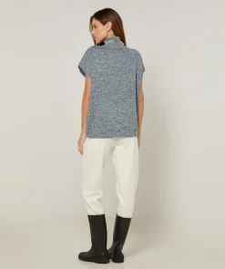 Femme Rodier Pulls^Pull Julie-Annacoll roulé sans manches bleu