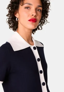 Pull Julie-Rose manches courtes bleu marine-Rodier