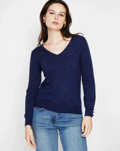 Pull Juliette bleu nuit-Cachemire & Jo Discount