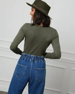 Pull Juliette kaki-Soft Cashmere Outlet