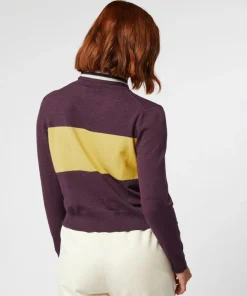 Femme Rodier Pulls^Pull Karla col roulé bicolore violet aubergine