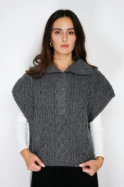 Femme C&Jo Pulls^Pull large à capuche en Cachemire mélangé loup
