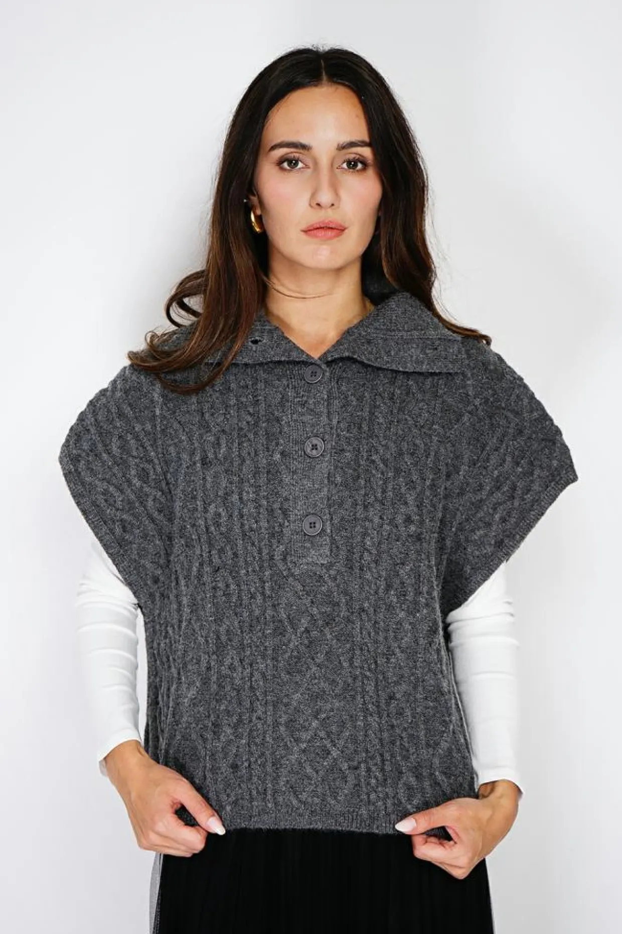 Femme C&Jo Pulls^Pull large à capuche en Cachemire mélangé loup