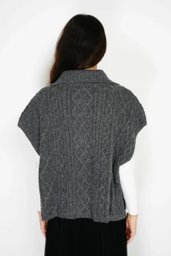 Femme C&Jo Pulls^Pull large à capuche en Cachemire mélangé loup
