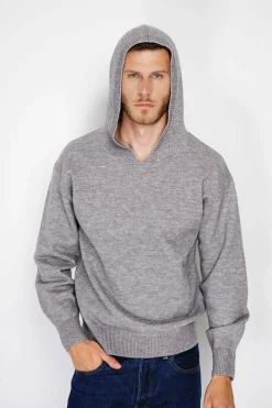 Pull large à capuche en Cachemire mélangé flanelle-C&Jo Outlet