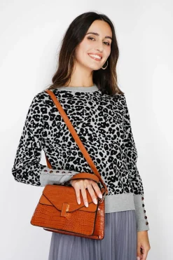Femme Assuili Pulls^Pull large en Cachemire mélangé col rond léopard noir