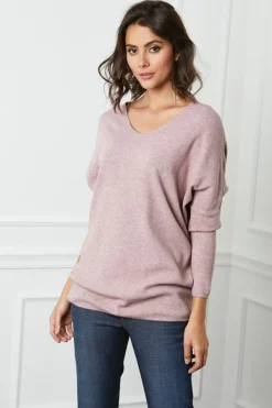 Pull Laurence Rose-Fleur de cachemire Clearance