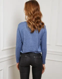 Pull Laury indigo-Fleur de cachemire Hot