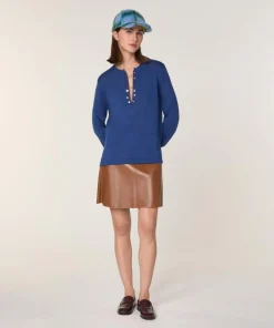 Femme Rodier Pulls^Pull Laury-Anne 100% Laine chaine col V bleu saphir