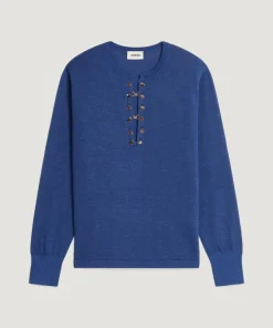 Femme Rodier Pulls^Pull Laury-Anne 100% Laine chaine col V bleu saphir