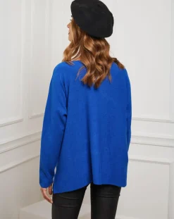 Pull Linoi bleu roi-Fleur de cachemire New