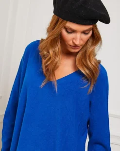 Pull Linoi bleu roi-Fleur de cachemire New