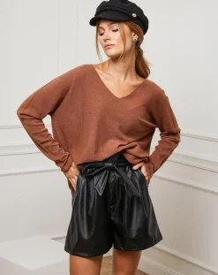 Pull Linoi camel-Fleur de cachemire Clearance
