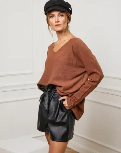 Pull Linoi camel-Fleur de cachemire Clearance