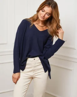 Femme Fleur de cachemire Pulls^Pull Linoi marine
