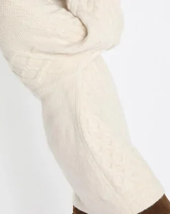 Pull long en Laine mélangée torsades écru-Marc O'Polo Discount