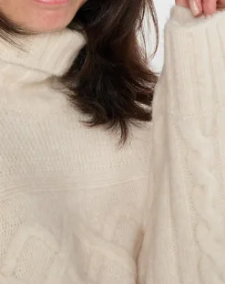 Pull long en Laine mélangée torsades écru-Marc O'Polo Discount