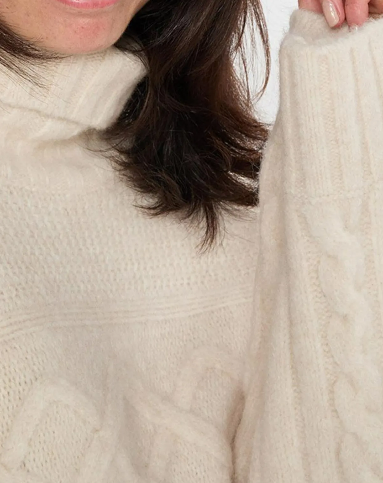 Pull long en Laine mélangée torsades écru-Marc O'Polo Discount