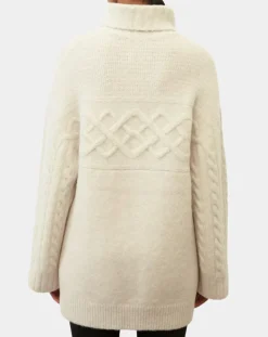 Pull long en Laine mélangée torsades écru-Marc O'Polo Discount