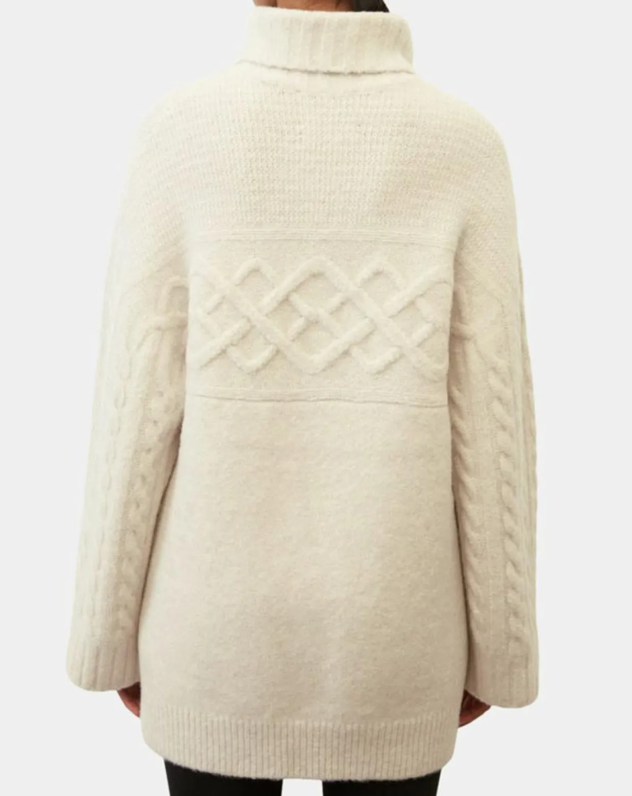 Pull long en Laine mélangée torsades écru-Marc O'Polo Discount