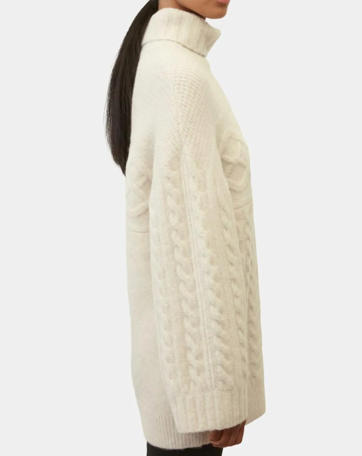 Pull long en Laine mélangée torsades écru-Marc O'Polo Discount