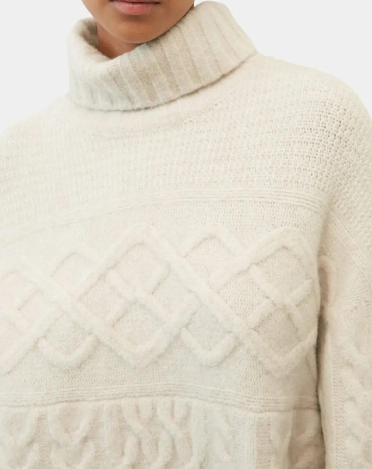 Pull long en Laine mélangée torsades écru-Marc O'Polo Discount