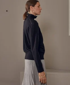 Pull Mahaut, col roulé noir-Rodier