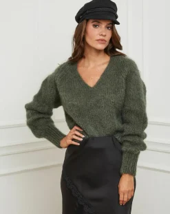 Femme L'Armoire de Suzette Pulls^Pull mi-long kaki