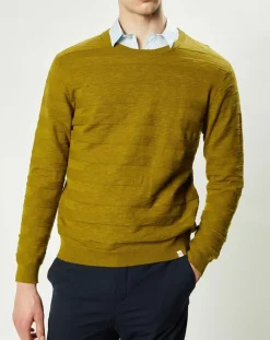 Homme Harris Wilson Pulls^Pull Orio rayures texturées olive