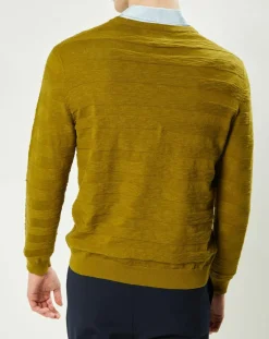 Homme Harris Wilson Pulls^Pull Orio rayures texturées olive