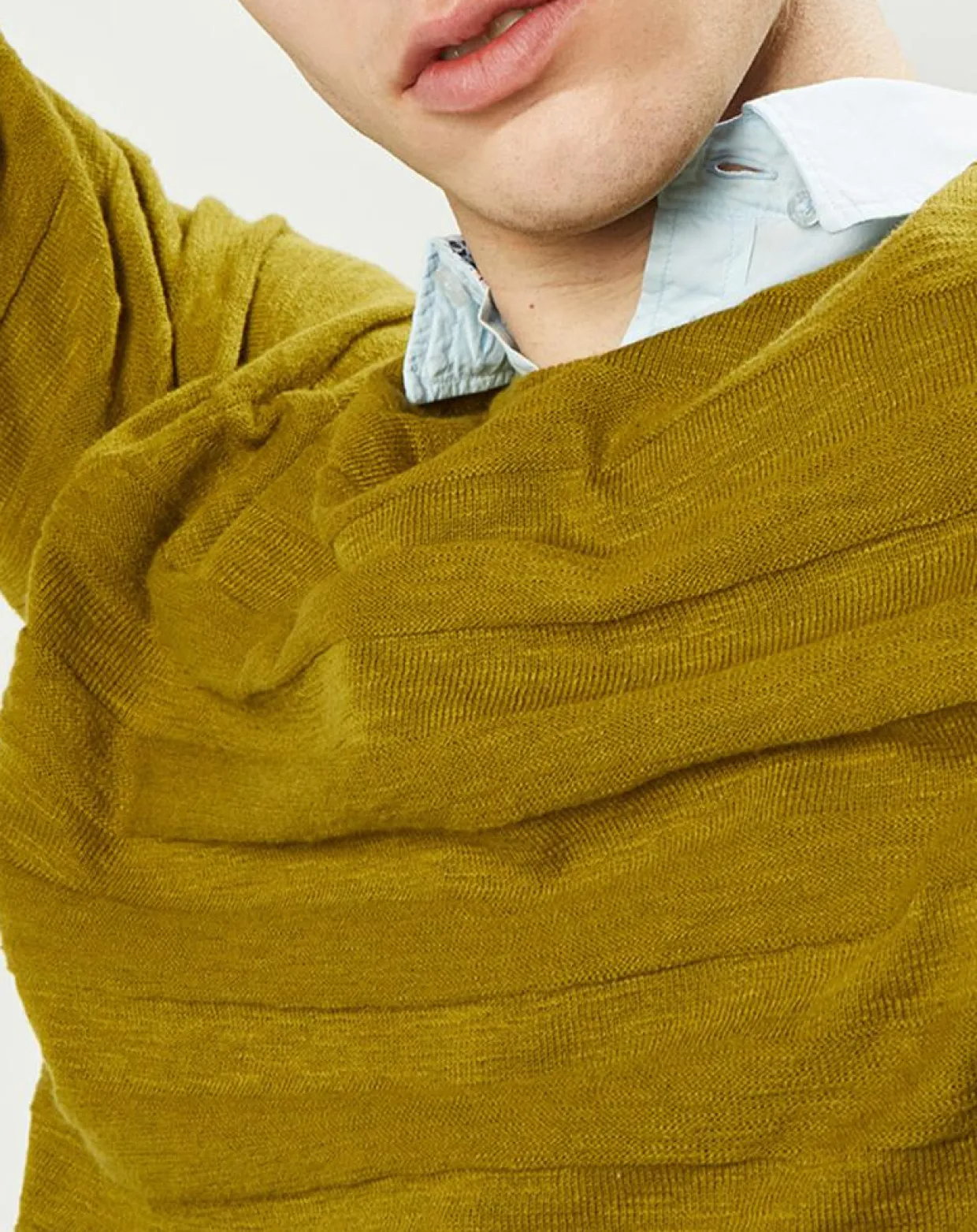 Homme Harris Wilson Pulls^Pull Orio rayures texturées olive