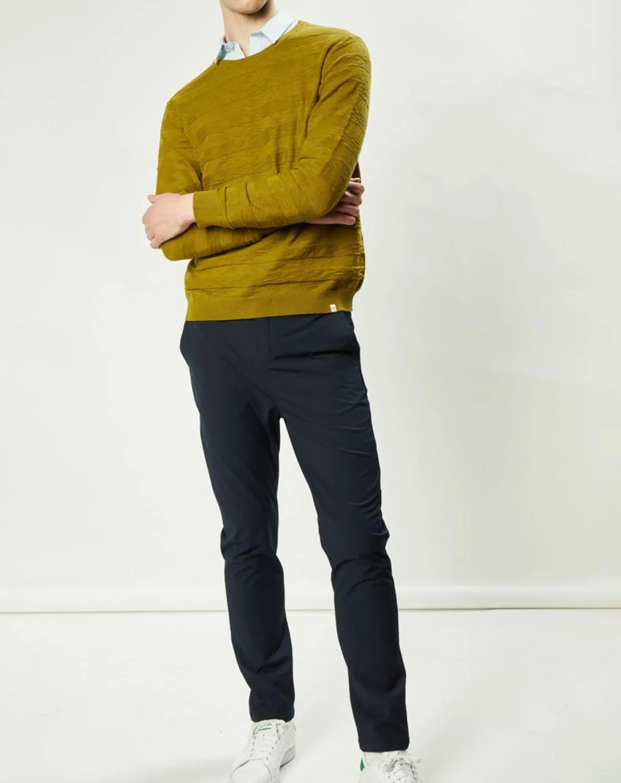 Homme Harris Wilson Pulls^Pull Orio rayures texturées olive