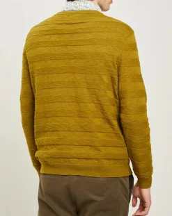Homme Harris Wilson Pulls^Pull Orio rayures texturées olive