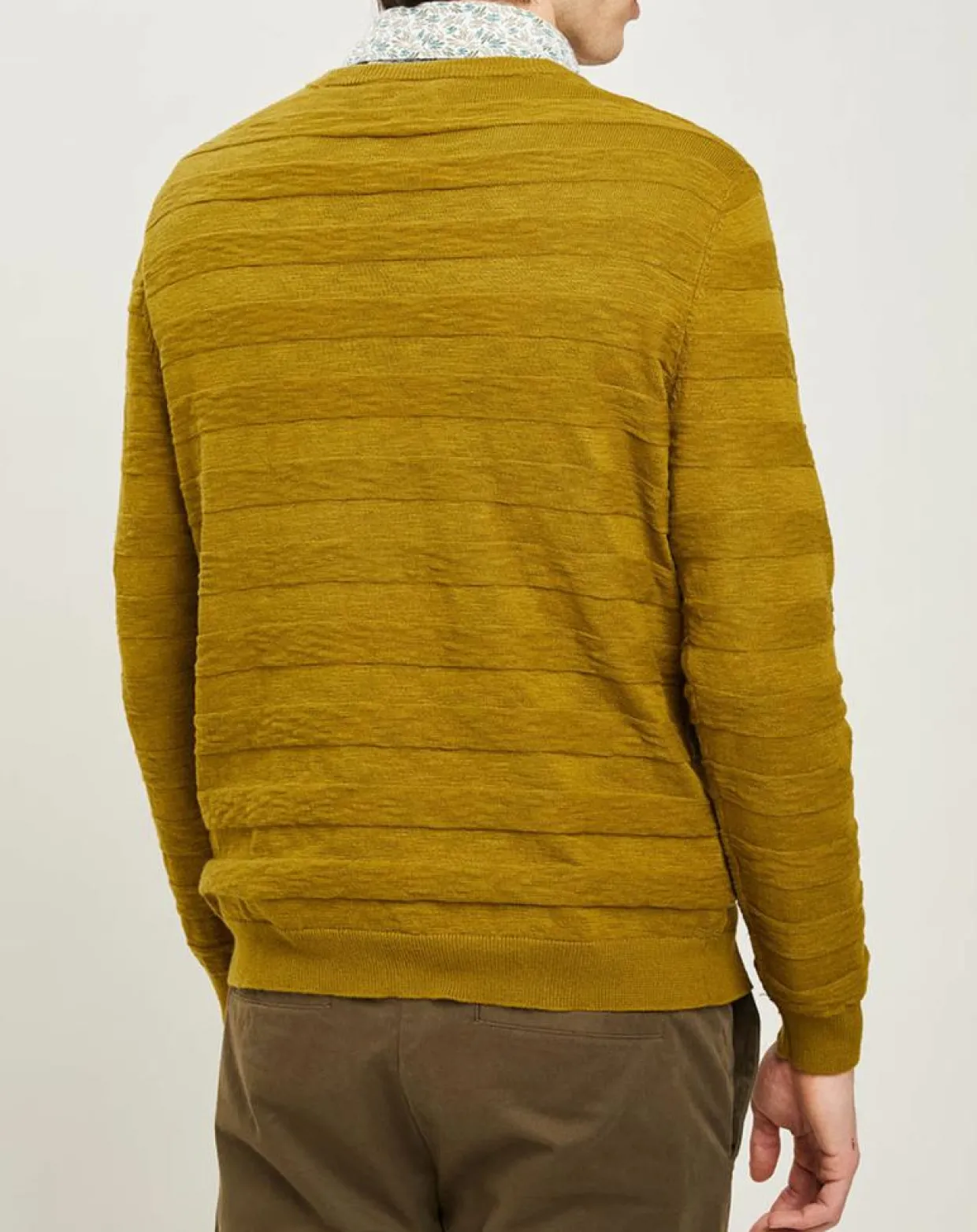 Homme Harris Wilson Pulls^Pull Orio rayures texturées olive