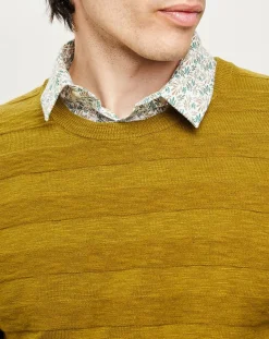 Homme Harris Wilson Pulls^Pull Orio rayures texturées olive