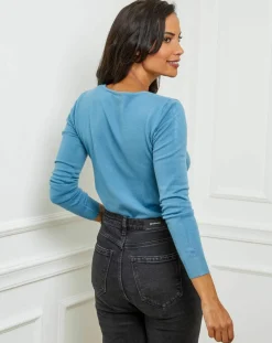 Femme Soft Cashmere Pulls^Pull Orlane col V indigo